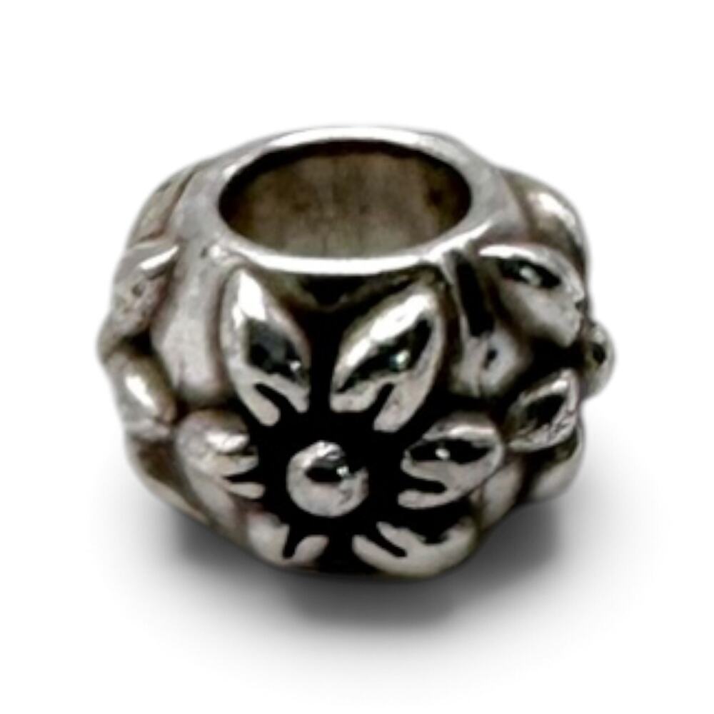 Brighton Flower Floral Spacer Charm Bead Silver Plated Designer Jewelry Bead